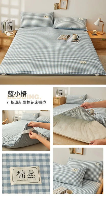 2024 removable and washable Xinjiang cotton mattress mattress fish scale net thickened winter quilt student dormitory mattress