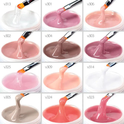 Venalisa Camouflage Nail Gel 15ml Soak Off UV LED Nail Polish Builder Construction Extend Semi Transparent  Jelly Poly Nail Gel.