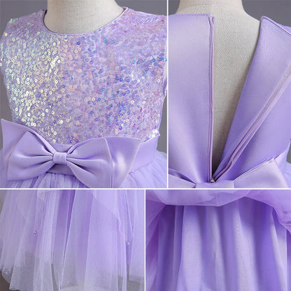 2025, lila Mädchen-Partykleider für Kinder, Mädchenkleider, Performance, Junior-Kleid, Hochzeit, Abend, Abschlussball, Urlaub, Rock, Kostüm