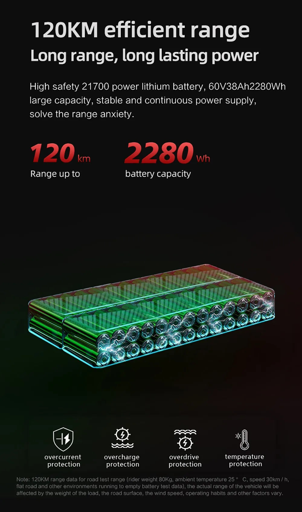 BOYUEDA S3-11 Electric Scooter, 120km Range, 85km/h Max Speed, 2*3000W Motor, 60V 38AH Battery,11-inch Tire,  LCD Display.