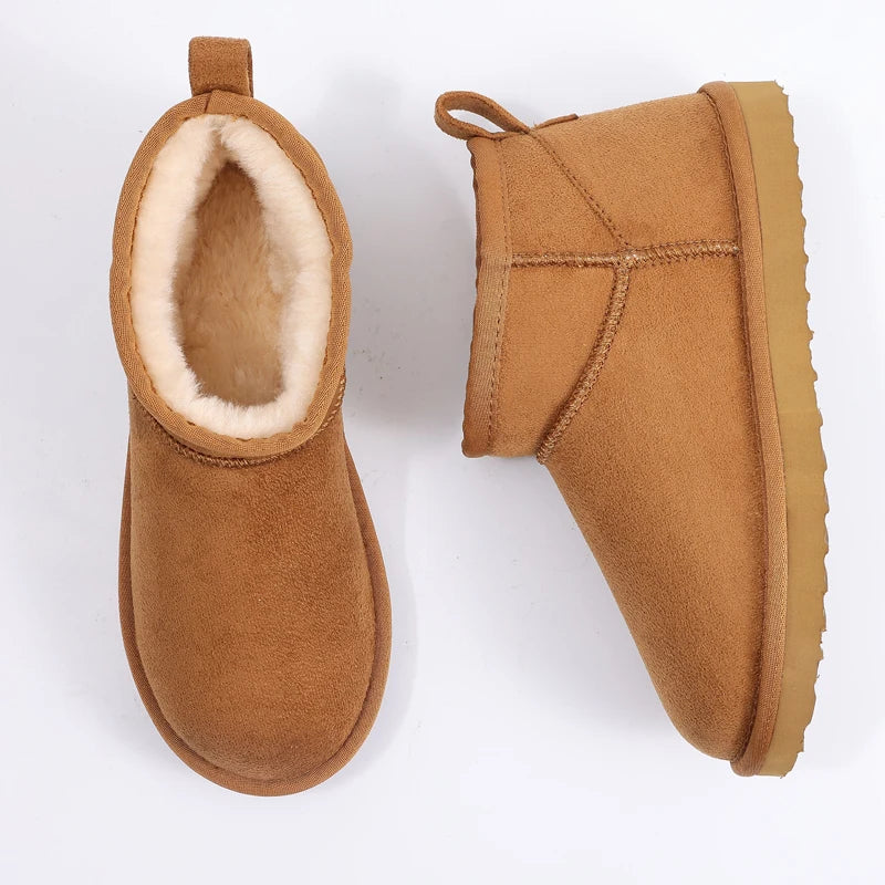 Eyriphy Size: 36-42 New Women's Snow Boots Winter Low-cut Thin Sole Thermal Shoes Gift Boots for Ladies Solid Color Cotton Shoes.