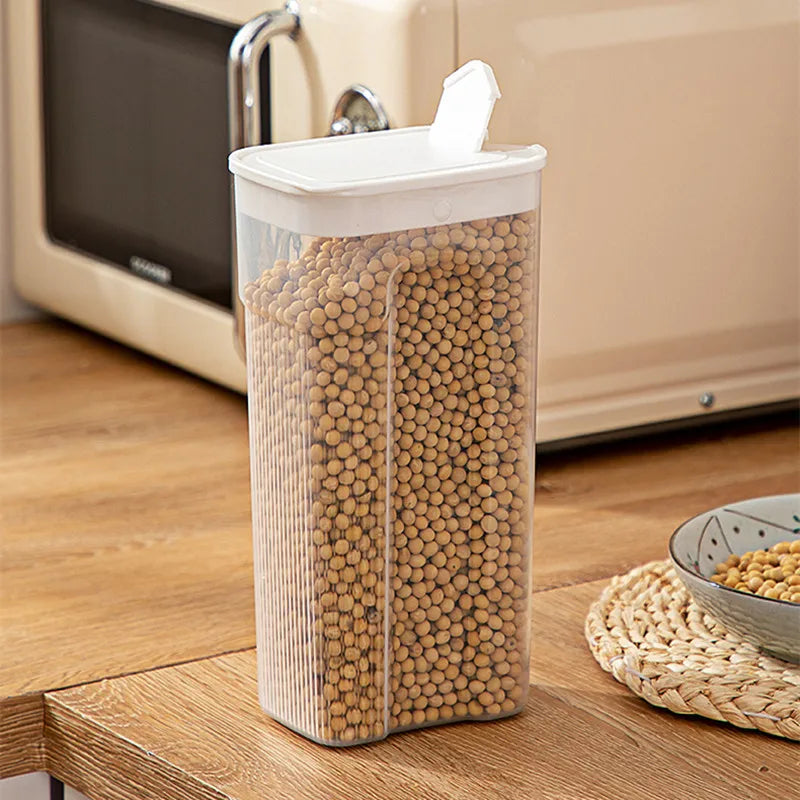 Kitchen Transparent Sealed Jar Plastic Household Cereals Grains Storage Box Hermetic Cans Organizer Bulk Classified Container.