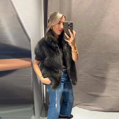 Chic Faux Pelz frauen Mäntel Elegante Revers Binden Gürtel Verdicken Volle Hülse Weibliche Jacken 2025, Herbst Winter Neue dame Streetwears