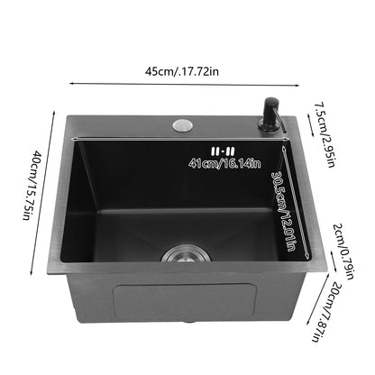 Edelstahlspüle, gut abdichtendes modernes Küchenspülbecken mit Abflusskorb für Häuser/Restaurants/Wäschezimmer