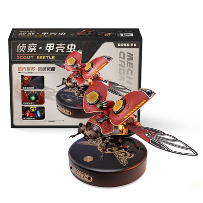 Robotime Rokr Scout Beetle MI02 ABS Metal Punk Style 3D Puzzle Gift for Boys Adults Easy Assembly Mechanical Design DIY Toys.
