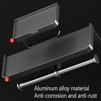 Kein Bohren Toilettenpapierhalter Wandmontierter Toilettenpapierhalter aus Aluminiumlegierung Taschentuchhalter Badezimmer Taschentuchhalter Badzubehör