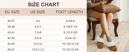 Evshine Winter Warm Memory Foam Slippers For Women Indoor Plush Home Shoes Fluffy Faux Fur Slippers Cozy Suede Furry Flat Slides.