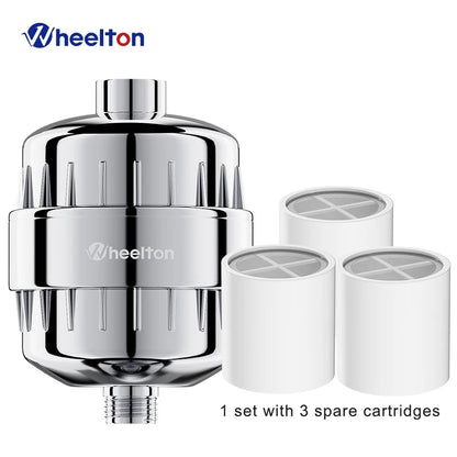 Wheelton Bath Shower Filter(WHT-303-3E) Softener Chlorine & Heavy Metal Removal Water Filter Purifier For Health Bathing.
