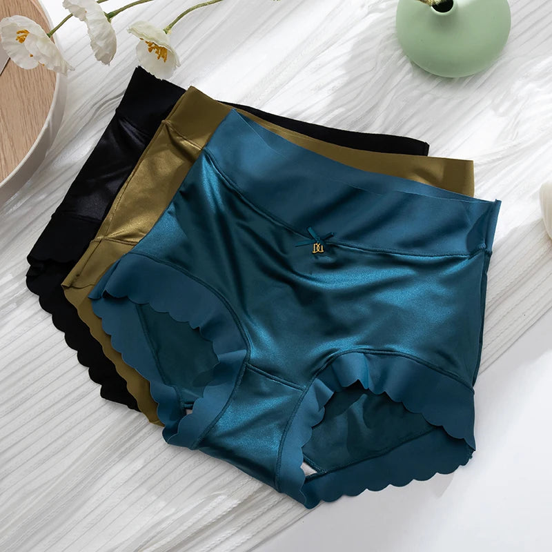 Silk Panties Nice Briefs Soft Underwear Women's Mid rise Elegance Girls Sexy Lingerie.