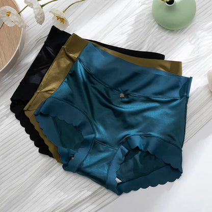 Silk Panties Nice Briefs Soft Underwear Women's Mid rise Elegance Girls Sexy Lingerie.