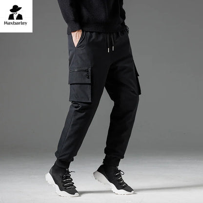 Winter Down Pants Men's Casual Waterproof Zipper Pocket Thick 90% Duck Down Cargo Pants Male Jogger Outdoor Warm Sports Pants.