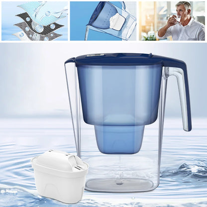 Household Filter Kettle with 6 Filter Device Activated Carbon Water Purifier and Filter Cartridges Non-toxic Filter Wate 3.6L.