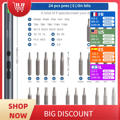 28/62 in 1 Elektro-Schraubendreher-Set, Präzisions-Elektrowerkzeug-Set, wiederaufladbar, kabellos, Mini, kleine Bits für Xiaomi Mobile Cell Repair