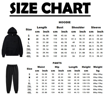 Men's Casual Tracksuit Autumn Fleece Warm Sweatshirts Sweatpants Suit Daily Sports Hooded Sweatshirts + Jogger Pants 2-piece Set.
