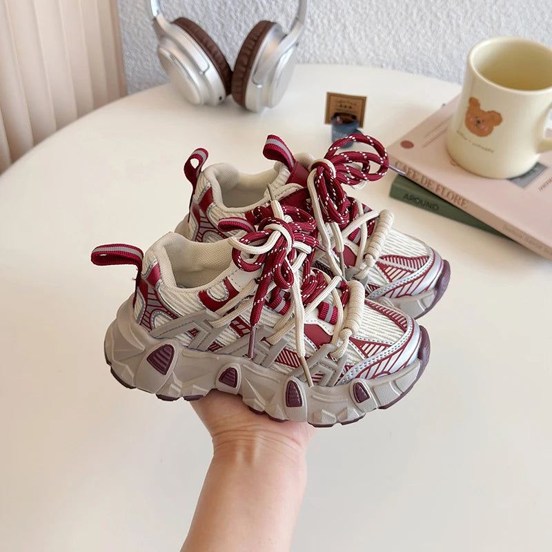 Kids Sneakers for Girls 2025 New Toddlers Causal Shoes Spring Autumn Chunky Versatile Children School Basketball Shoes Non-slip.