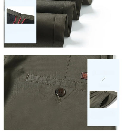 Spring Summer Cotton Casual Pants Mens Clothing Straight Business Green Black Khaki Trousers Male size 40 42 44.
