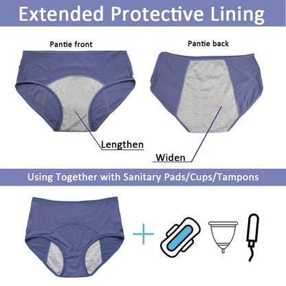 10pcs Leak Proof Menstrual Panties High Waist Women Period Underpants Plus Size 8XL Physiological Waterproof Briefs Wholesale.