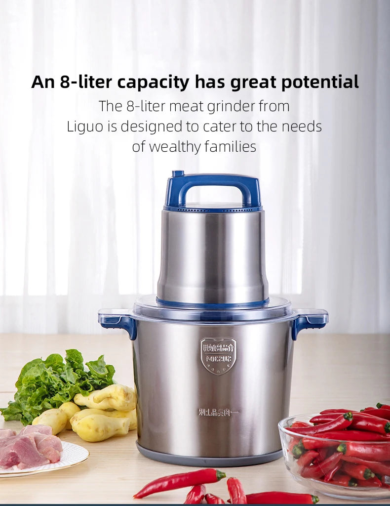 DIVEDEER Meat grinder household electric stainless steel cooking stirring garlic mince mince machine small garlic puree.