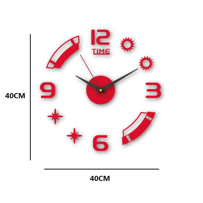 3D-Wanduhr, rahmenlos, Acryl, DIY, digitale Uhr, Wandaufkleber, Stummschaltung, Uhr für Wohnzimmer, Schlafzimmer, Büro, Wanddekoration