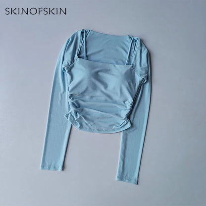 Yoga Clothes Women Sports Tops Fixed Chest Pads Mesh Splicing Slimming Long Sleeves Fashionable Running Training Fitness Clothes.