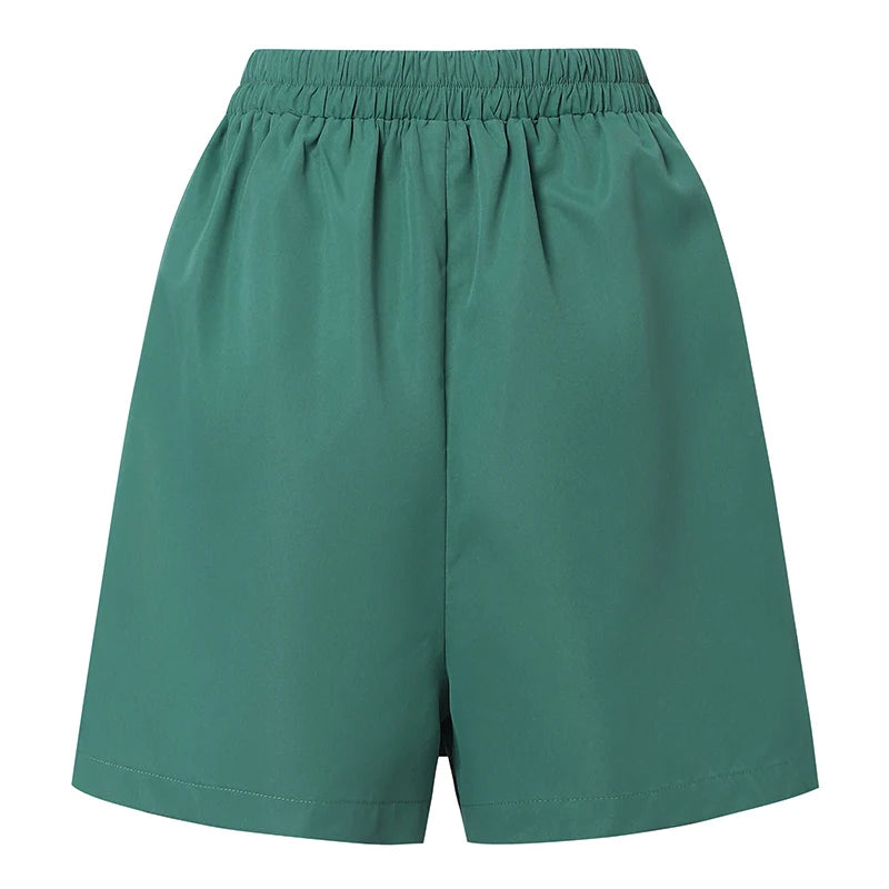 ZANZEA Women Summer Sports Shorts Korean Fashion Culottes 2025 Solid Casual Culotte Pant Elastic High Waist Shorts Streetwear.