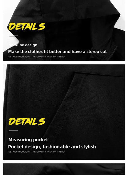 Autumn Winter Loose Hooded Long Sleeve Zipper Jacket Pants Trendy Set Men's Clothing New Hot Sale Of The Season Style Casual Out.