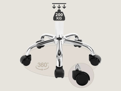 WOLTU Drehbarer Bürostuhl aus Samt, Make-up-Arbeitsstuhl, Ankleidehocker mit Rückenlehne, höhenverstellbarem, gepolstertem Sitz