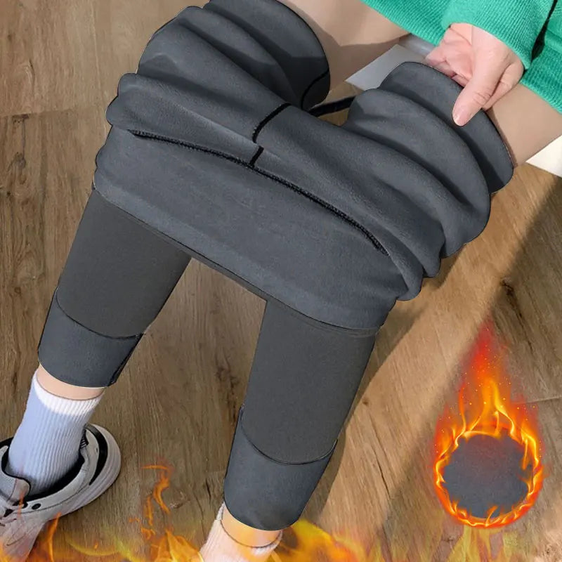 Autumn Winter High Waist Plus Velvet Shark Pants Women Seamless Fleece Warm Leggings Slim Casual Sports Fitness Yoga Leggings