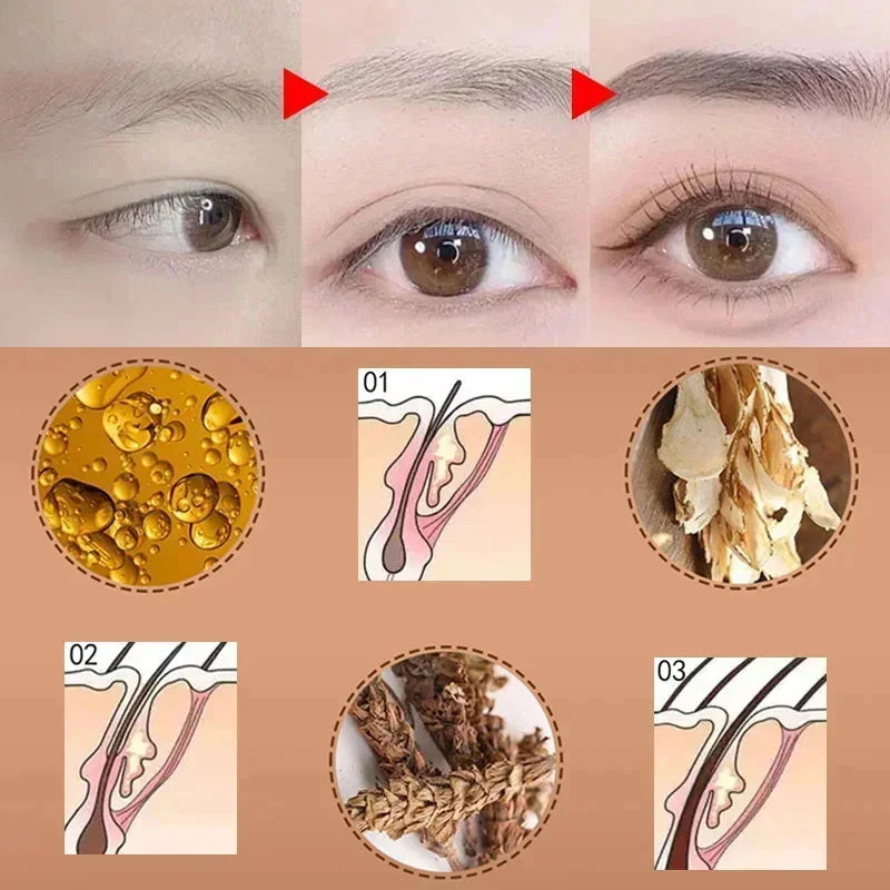 Eyebrow Growth Serum Eyelash Hair Growth Anti Hairs Loss Product Prevent Baldness Fuller Thicker Lengthening Eyebrow Makeup.