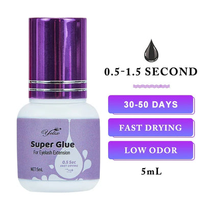 Yelix Eyelash Extension Glue 0.5-1 Sec Fast Dry Individual Lashes Glue Sensitive Eye Eyelash Glue Wholesale Customization.