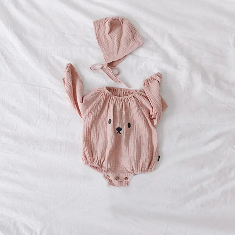 Neugeborenen Baby Body Mit Hut Langarm Bio-baumwolle Kleinkind Mädchen Jungen Kleidung Fotografie Kostüme Baby Mädchen Jungen Kleidung.