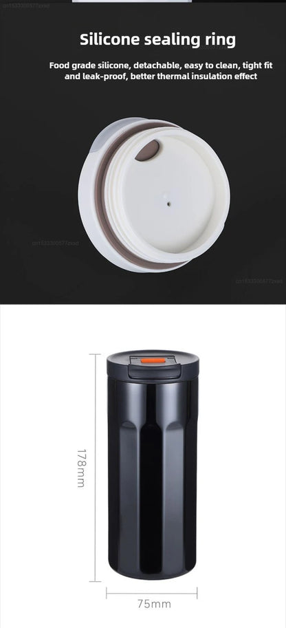 New Xiaomi Ceramic Coating Coffee Mug Stainless Steel Insulated Mug High-value Girls Cup Portable Walking Mug for Home School.