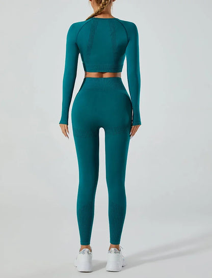 In-stock Women's Yoga Suit Five-piece Set Seamless Fitness Wear For Running Sports Top Leggings From Mainland China