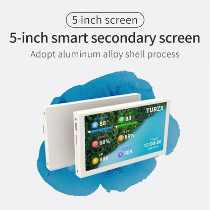 3.5 / 5 Inch IPS Type-C Secondary Screen Mini Computer USB Display CPU GPU RAM HDD Monitor with Holder Metal Case No Use AIDA64.