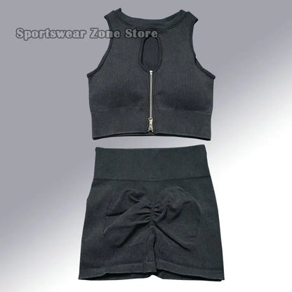 Yoga Suit High Waist Leggings Running Training Tights Sports Outfits Long Sleeve Crop Top Bra Seamless Fitenss Set Fitness Wear