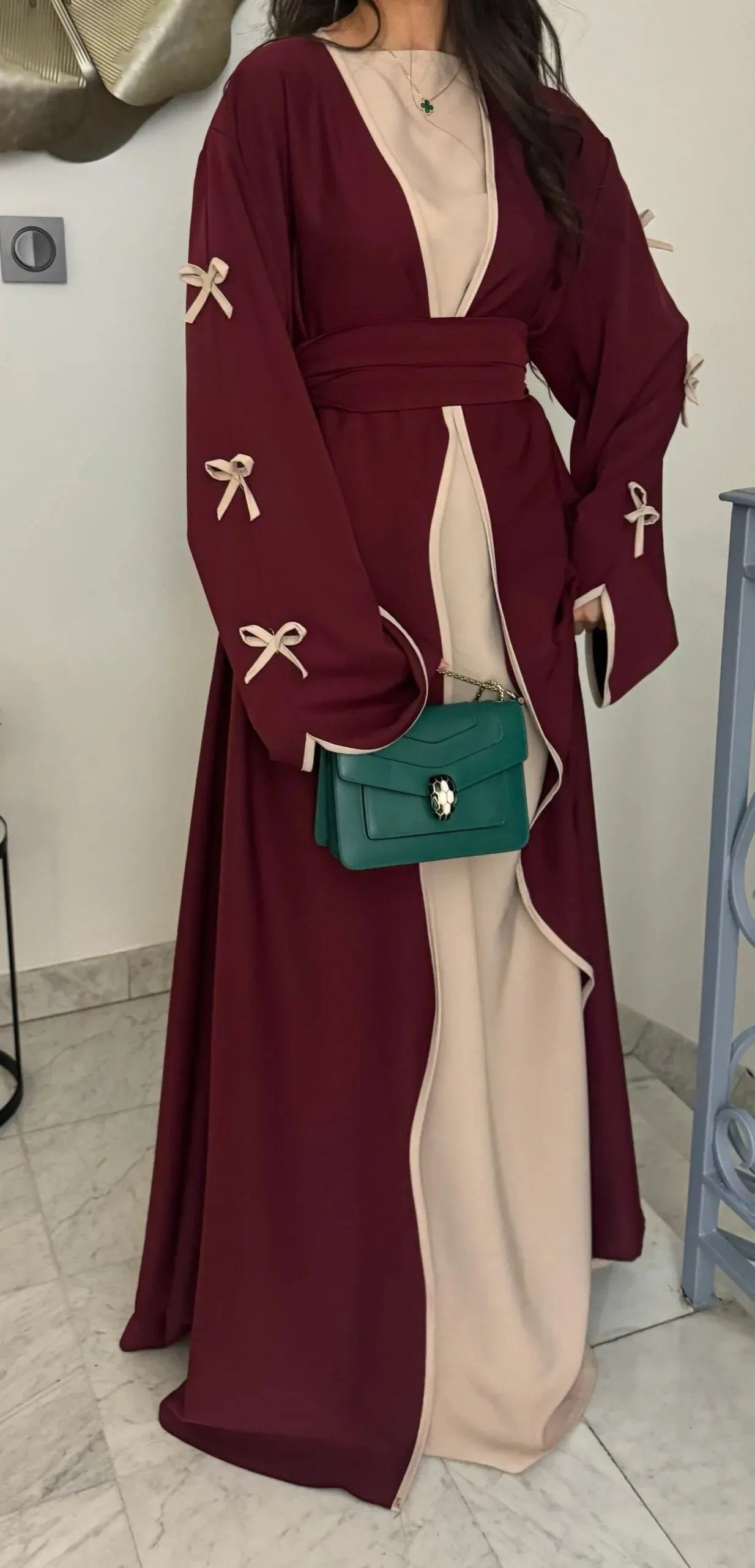 Eid Bow Abaya Women Cardigan Dress Muslim Party Caftan Robe Jalabiya Morocco Dubai Kaftan Islam Vestidos Largos Ramadan 2025.