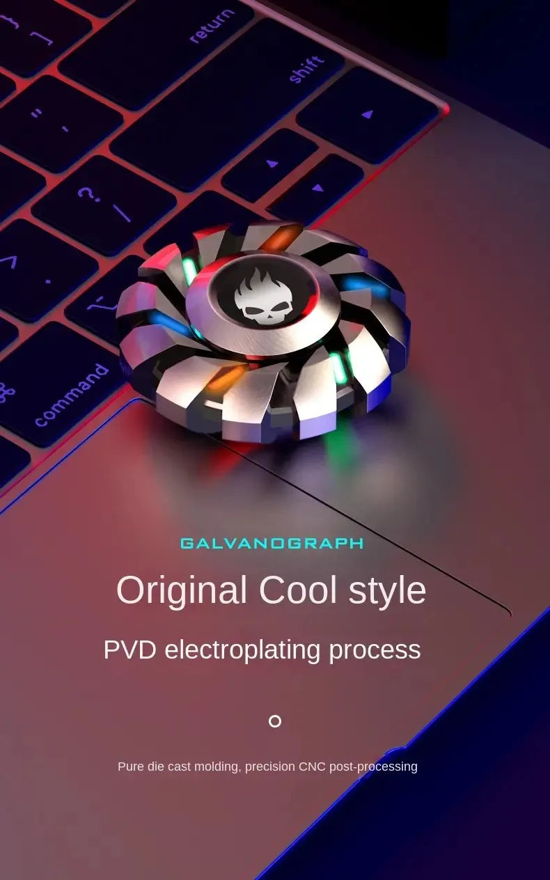 Luminous Fidget Spinner EDC Metal High-grade Stress Relief Rainbow Light Fingers Toy For Children Adult Fast Delivery Products.