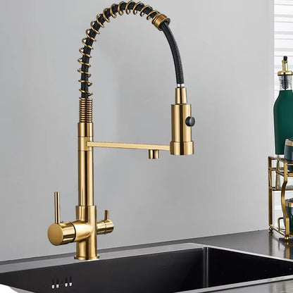 Filtered Kitchen Faucet Pure Water Kitchen Faucet Dual Handle Hot&Cold Drinking Water Purified Kitchen Mixer Taps