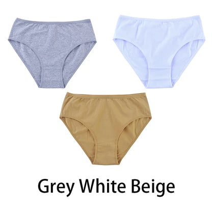 3PCS/Set Women Sexy Seamless Cotton Panties Big Size Underwear Female Underpants Girls 6 Solid Color Soft Briefs Lingerie 8815