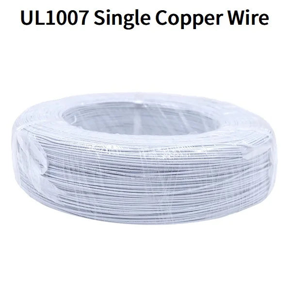 5M/50M Single Core Wire UL1007 PVC Tinned Copper Line 14/16/18/20/22/24/26 AWG Solid Cord LED Line DIY Equipment Electric Cable.