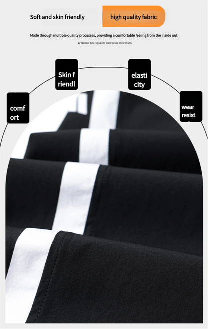 2025 Summer Ice Silk Casual Pants Boys Casual Peplum Pants Handsome Straight Colorblocking Sports Pants.