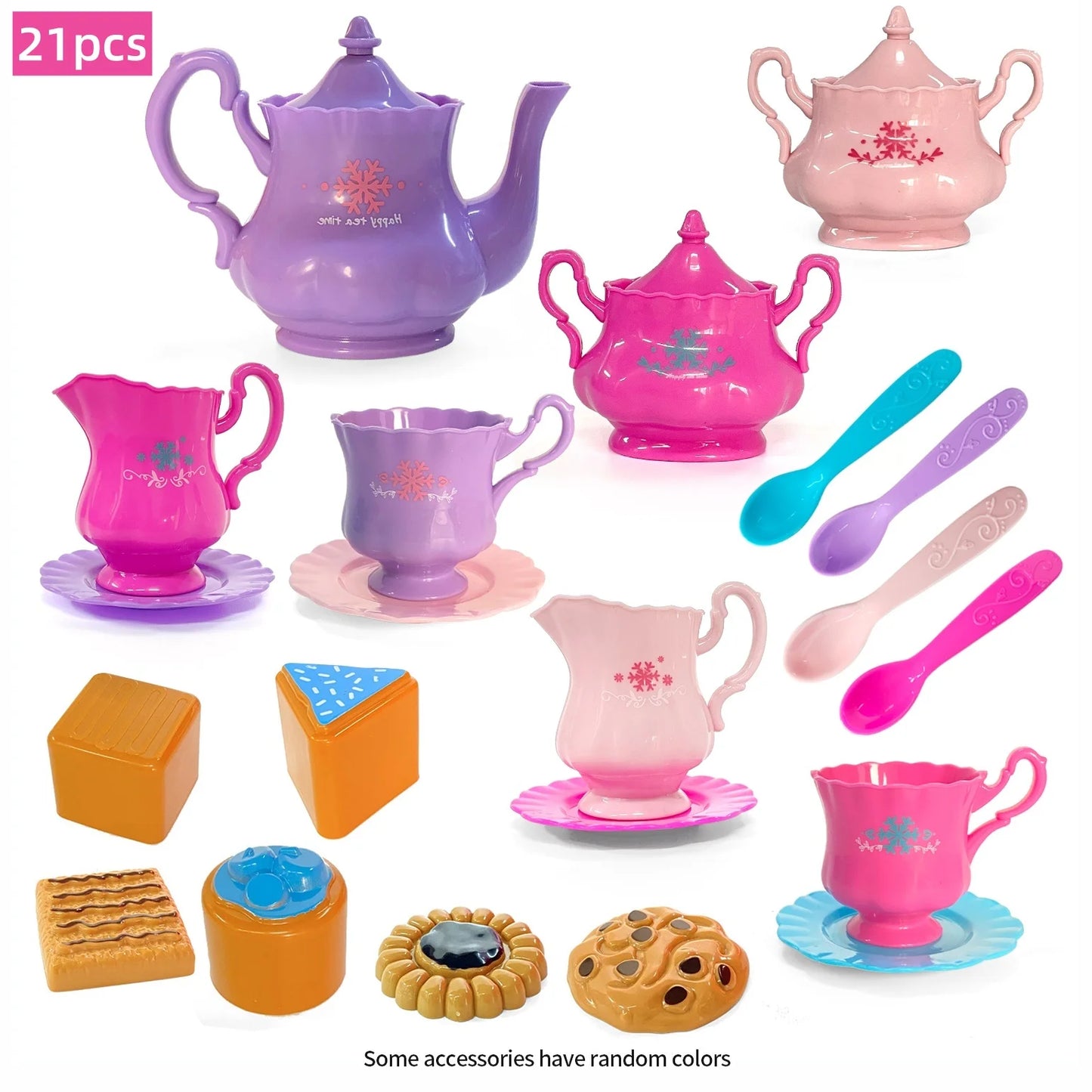 Tea Set For Little Girls, Tea Party Set, Tea Set For Toddlers Including Kettle, Cookies, Kids Play Food, Tea Party Accessories T.