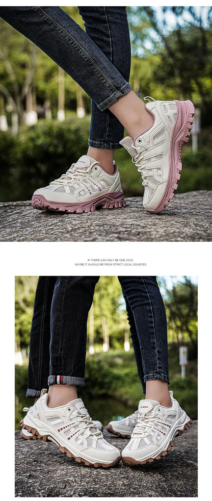 Men‘s Waterproof Hiking Shoes Outdoor Trainers Lace-up Climbing Shoes Women Trekking Sneakers Anti-slip  Tactical Sneaker.