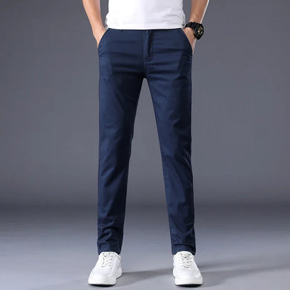 Thin Men's Pants Classic 7 Colors Summer New Casual Pant Business Fashion Stretch Cotton Slim Brand Male Trousers