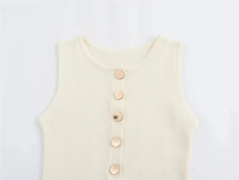 Tossy Strick-Maxikleid mit gerippter Strickjacke, weiblich, hohe Taille, schlanke Tasche, ärmellos, elegantes Partykleid, Damen-Strickwaren, langes Kleid.