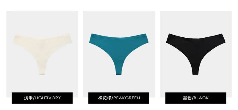 2024 NEW Low Waist Seamless Ice Silk Thongs Cotton Crotch Sexy Women's Underwear Metal Ring Hollow Out Panties Traceless Briefs.