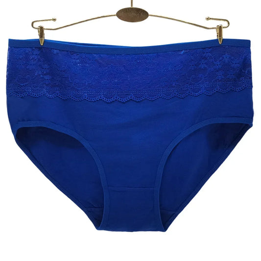Cotton panties 2XL 3XL 4XL plus size briefs women Underwear high waist lingerie female intimate Transparent lace 3 pieces/lot.