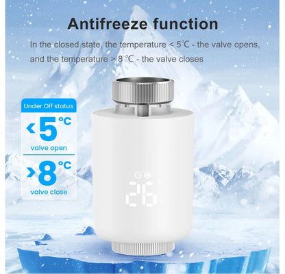Tuya ZigBee Thermostat Radiator Actuator,Smart TRV Thermostatic Valve Temperature Controller Support Alexa Google Home.