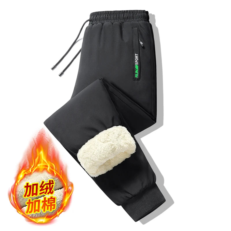 M-8XL Men's Down Pants Plus Size Winter Three-layer Windproof and Waterproof Large Size Plus Velvet Thick Warm Casual Joggers