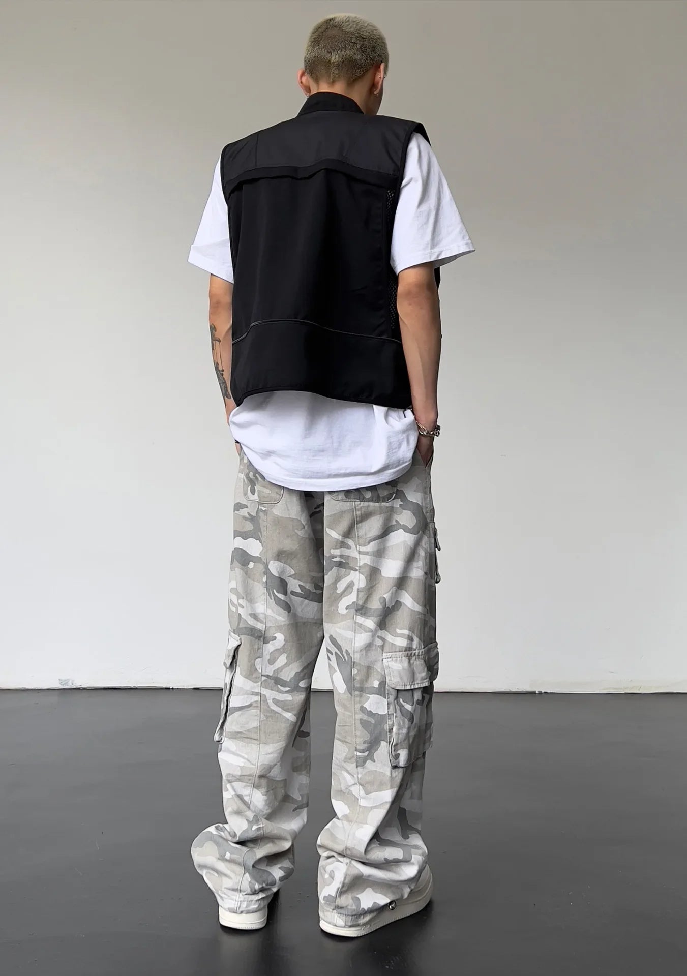 Vintage Amerikanischen Stil Camouflage Hosen männer Lose Gerade Bein Cargo Hosen Casual Hosen Hip Hop Streetwear Waschen.